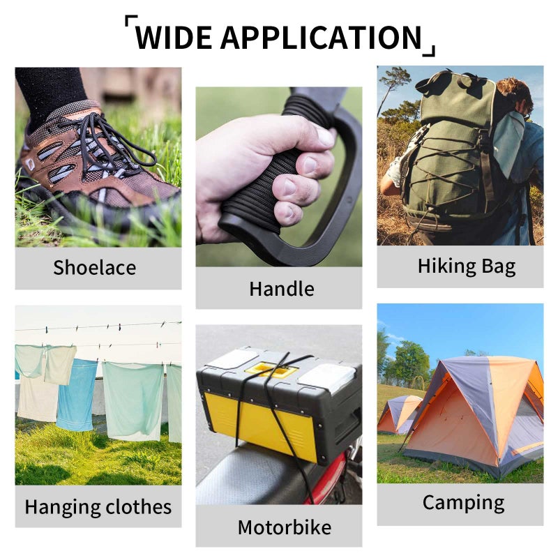 CLIO 1/4" x 25' Elastic Bungee Shock Cord - Kayak Stretch String Rope with Bungee Shock Cord Hook Suitable for Boat Camping Accessories, Exercise, Fitness and Outdoor Enthusiasts (25 Feet Rope + 10 Hooks) - Image 5